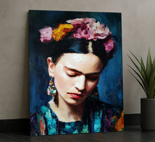 Enchanting Woman With Floral Headpiece Canvas Wall Art