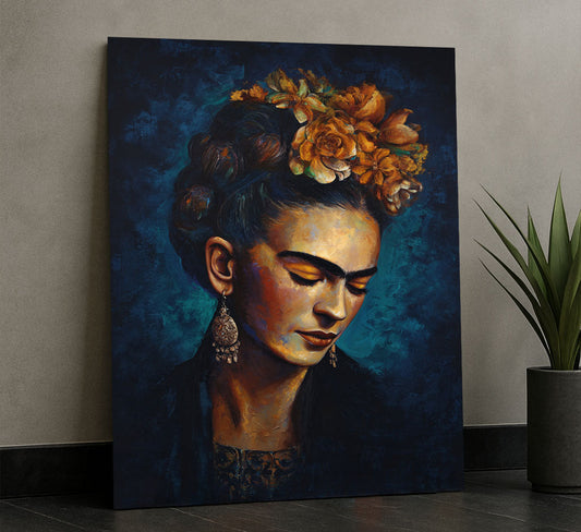Enchanting Woman With Flower Crown Canvas Wall Art