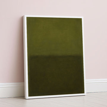 Mark Rothko Style Olive Green Color Field Canvas Wall Art