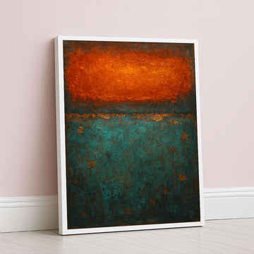 Mark Rothko Inspired Color Field Canvas Wall Art In Teal Orange