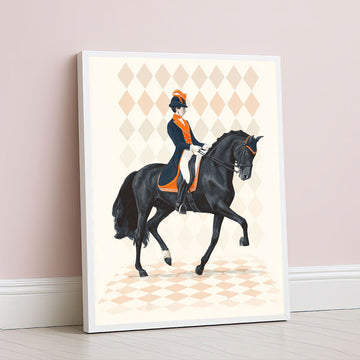 Elegant Equestrian Woman In Riding Attire Canvas Wall Art