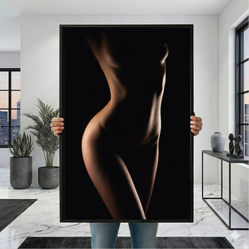 Dramatic Female Silhouette In Shadow Canvas Wall Art