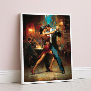 Captivating Couple Dancing Tango Canvas Wall Art
