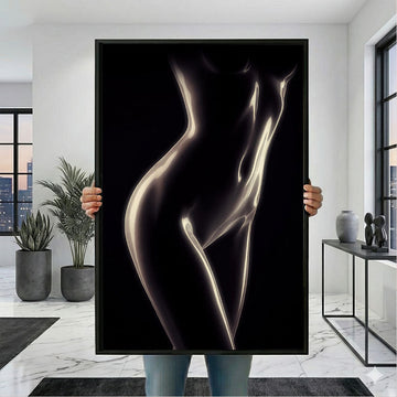 Elegant Nude Female Silhouette Canvas Wall Art