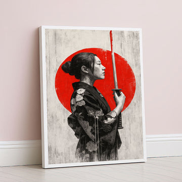 Enchanting Samurai Woman With Katana Canvas Wall Art