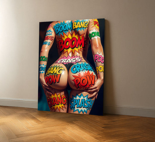 Vibrant Comic Style Female Figure Canvas Wall Art