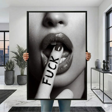 Bold Black And White Seductive Finger Canvas Wall Art