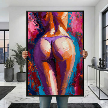 Vibrant Abstract Female Figure In Bold Colors Canvas Wall Art
