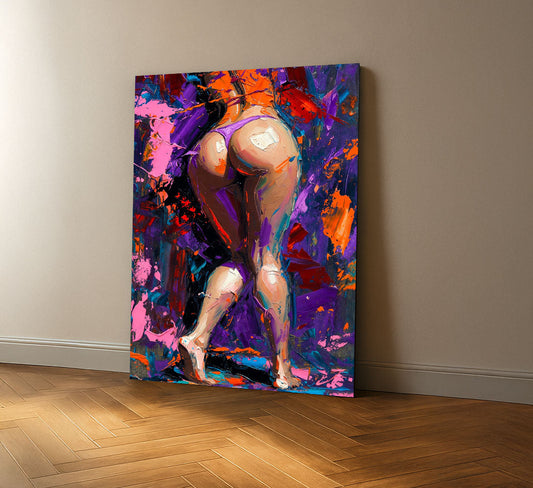 Vibrant Abstract Female Figure With Bold Colors Canvas Wall Art
