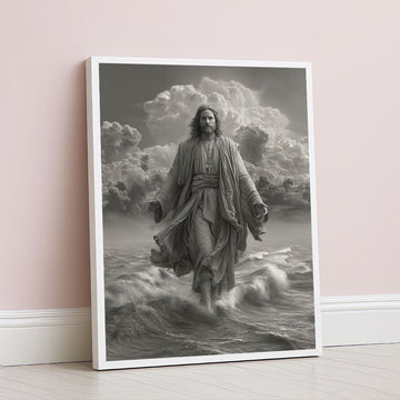 Mystical Jesus Walking On Water Canvas Wall Art