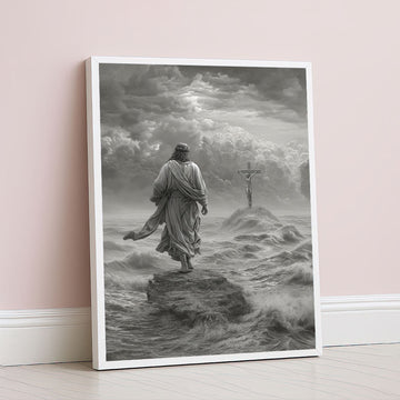 Mystical Jesus Walking On Water Canvas Wall Art