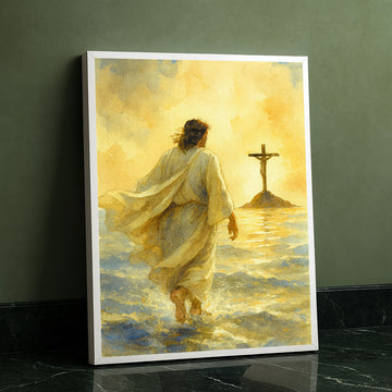 Mystical Jesus Walking On Water Canvas Wall Art