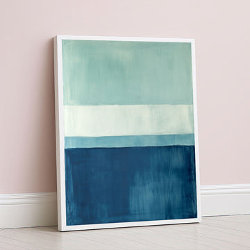 Mark Rothko Style Color Block Canvas Wall Art In Blue Tones