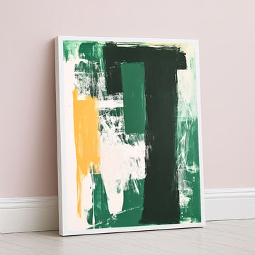 Bold Green And Yellow Abstract Canvas Wall Art