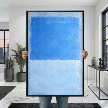 Vibrant Blue And White Rothko Style Canvas Wall Art