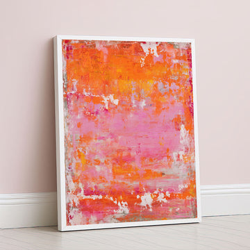 Vibrant Pink And Orange Abstract Canvas Wall Art