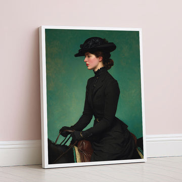 Elegant Victorian Woman Riding Horse Canvas Wall Art