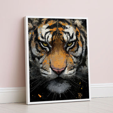 Majestic Fierce Tiger Stare Canvas Wall Art