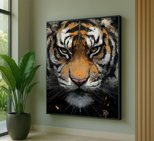 Majestic Fierce Tiger Stare Canvas Wall Art