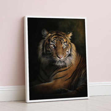 Majestic Tiger In Shadowed Jungle Canvas Wall Art