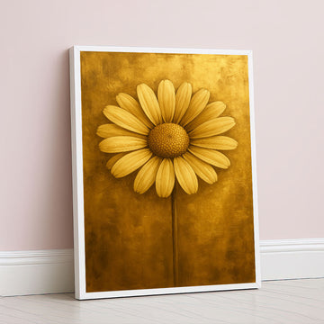 Majestic Golden Daisy Bloom Canvas Wall Art