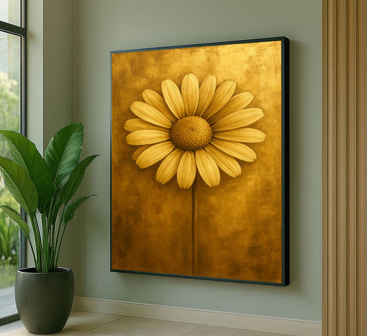 Majestic Golden Daisy Bloom Canvas Wall Art