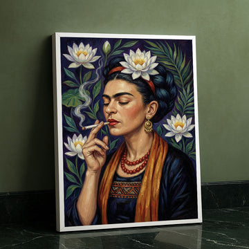 Enchanting Woman With Lotus Flowers Canvas Wall Art