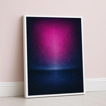 Dreamy Night Sky With Pink Glow Canvas Wall Art