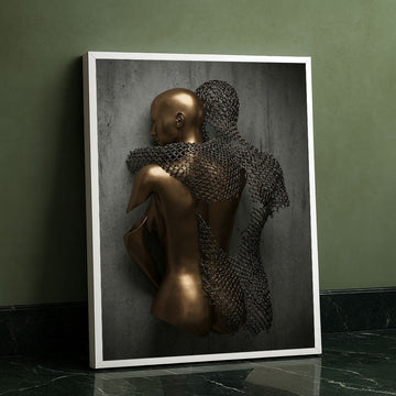 Fierce Bronze Woman With Chainmail Canvas Wall Art