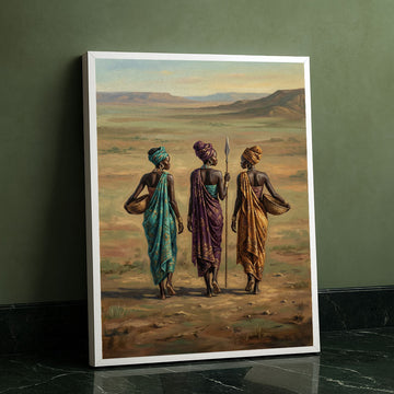 Majestic African Women In Colorful Robes Canvas Wall Art