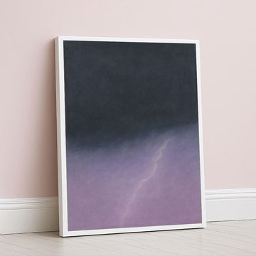 Stormy Horizon With Lightning Abstract Canvas Wall Art