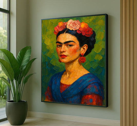 Enchanting Woman With Floral Headpiece Canvas Wall Art