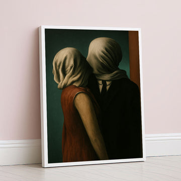 Enigmatic Lovers With Veiled Faces Canvas Wall Art
