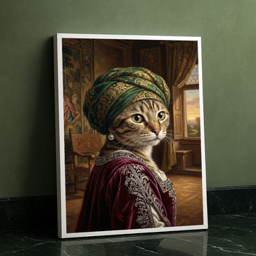 Majestic Cat In Regal Attire Canvas Wall Art