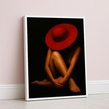 Elegant Woman In Red Hat Canvas Wall Art