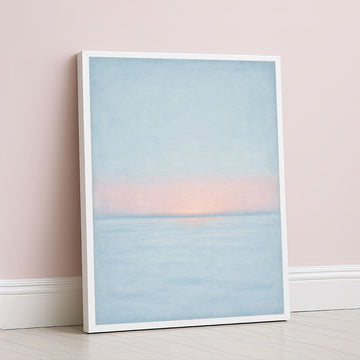 Serene Pastel Sunset Over Ocean Canvas Wall Art