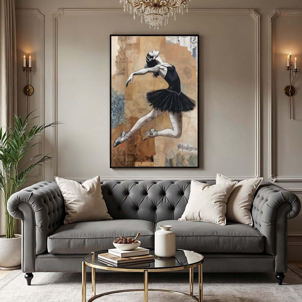 Black Ballerina Canvas Print: Elegant Dance Wall Art