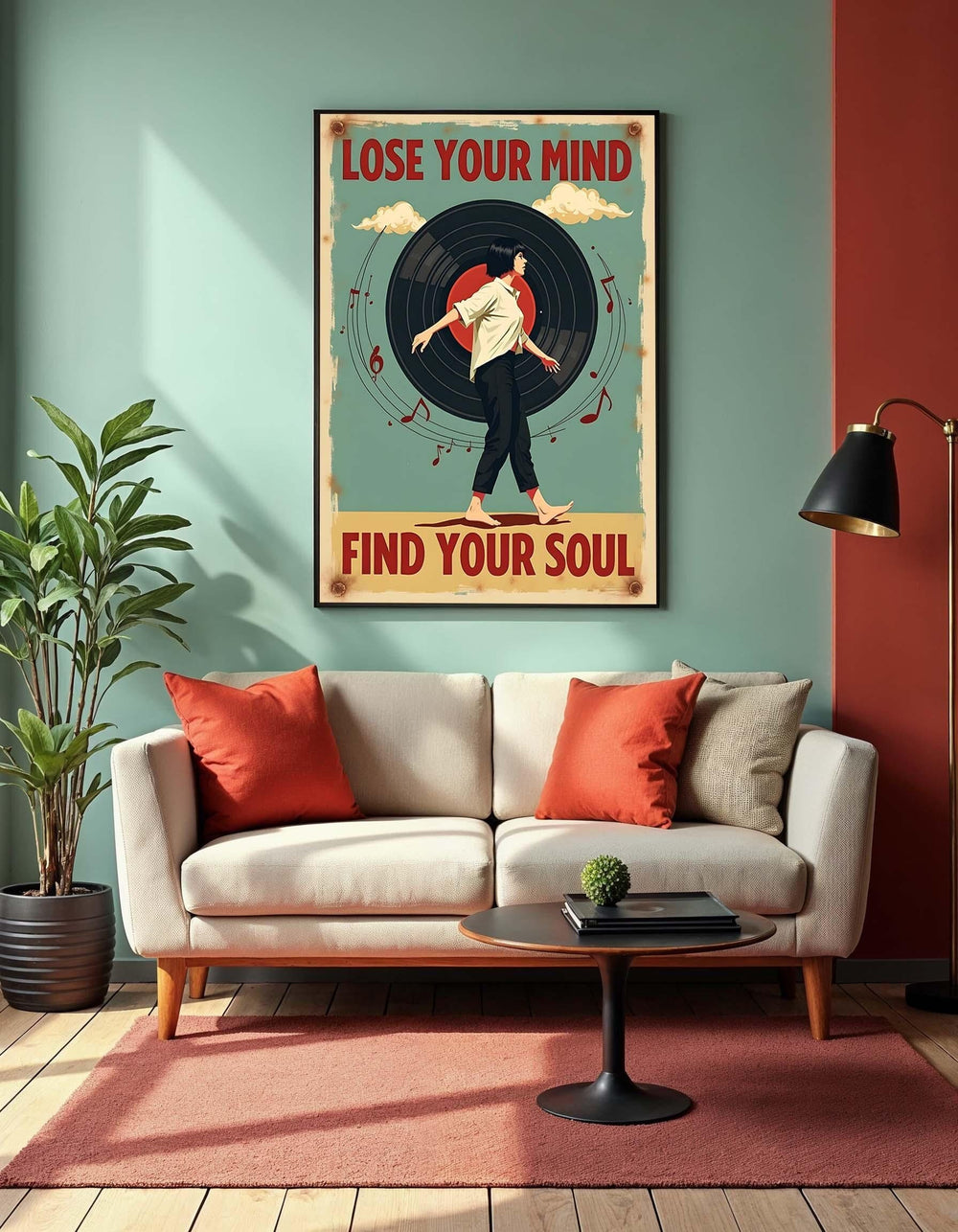 Retro Vinyl Record Canvas Art: Inspirational Music Lover Gift