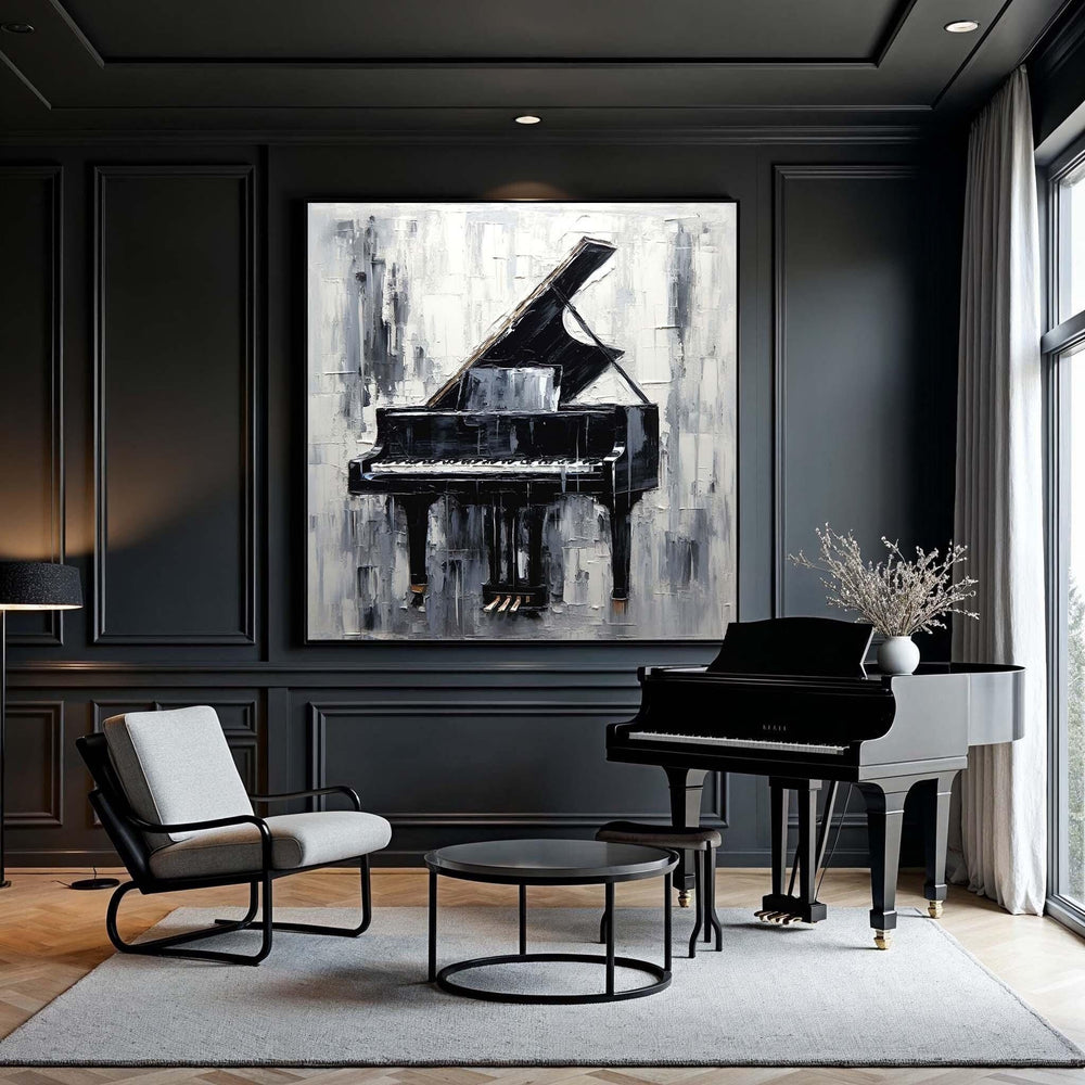 Abstract Grand Piano Canvas Art: Music Lover's Wall Decor