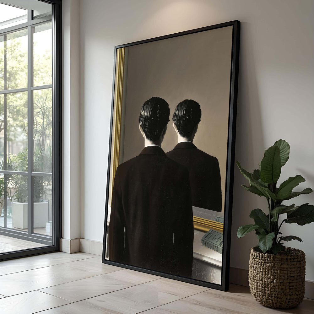 Magritte Surrealist Canvas Print: Conceptual Mirror Optical Illusion