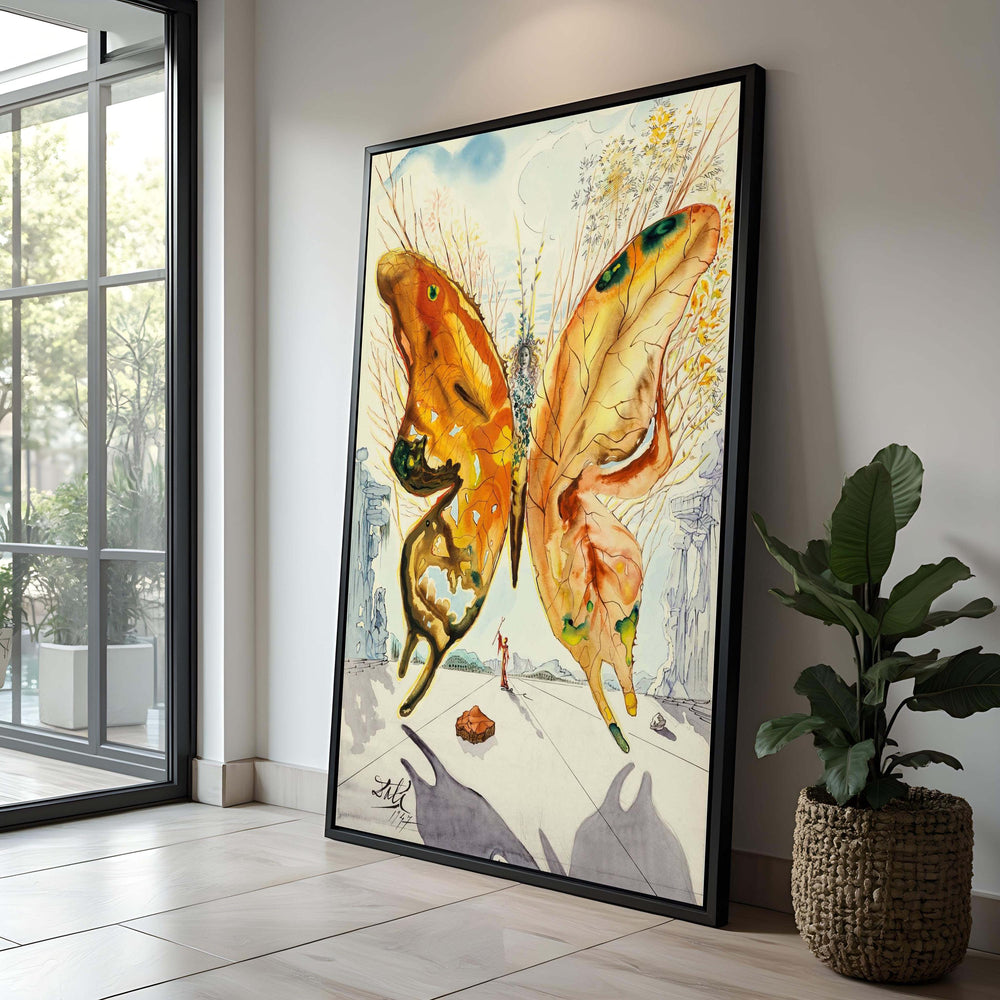 Dali-Inspired Butterfly Canvas Print: Surrealist Landscape Wall Decor