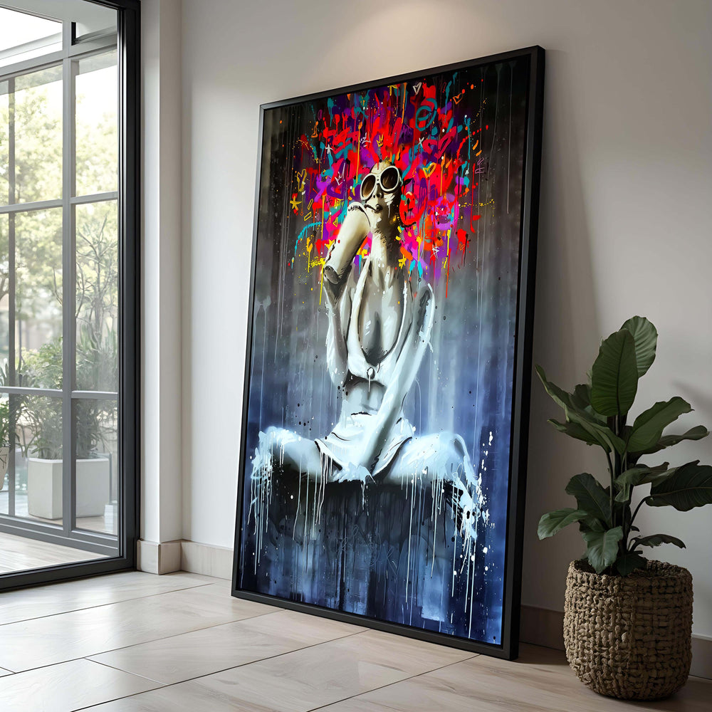 Colorful Graffiti Woman Canvas Print: Bold Street Art Wall Decor