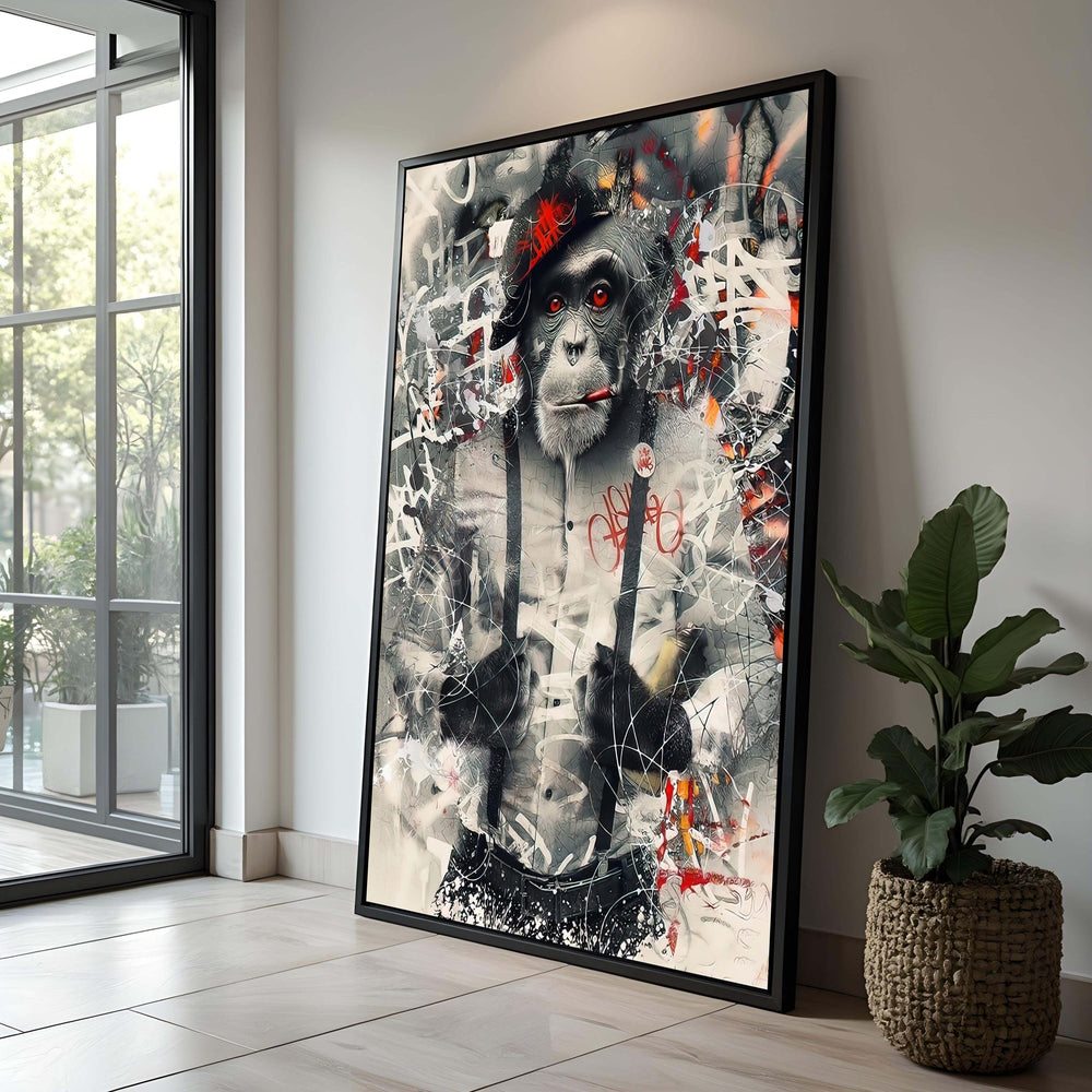 Graffiti Monkey Canvas Print: Edgy Urban Street-Style Art