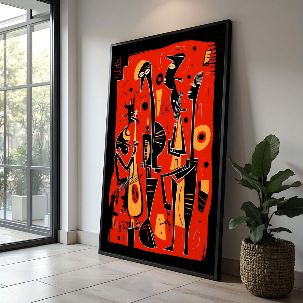 Abstract Jazz Band Canvas Print: Mid-Century Modern Musical Wall Art