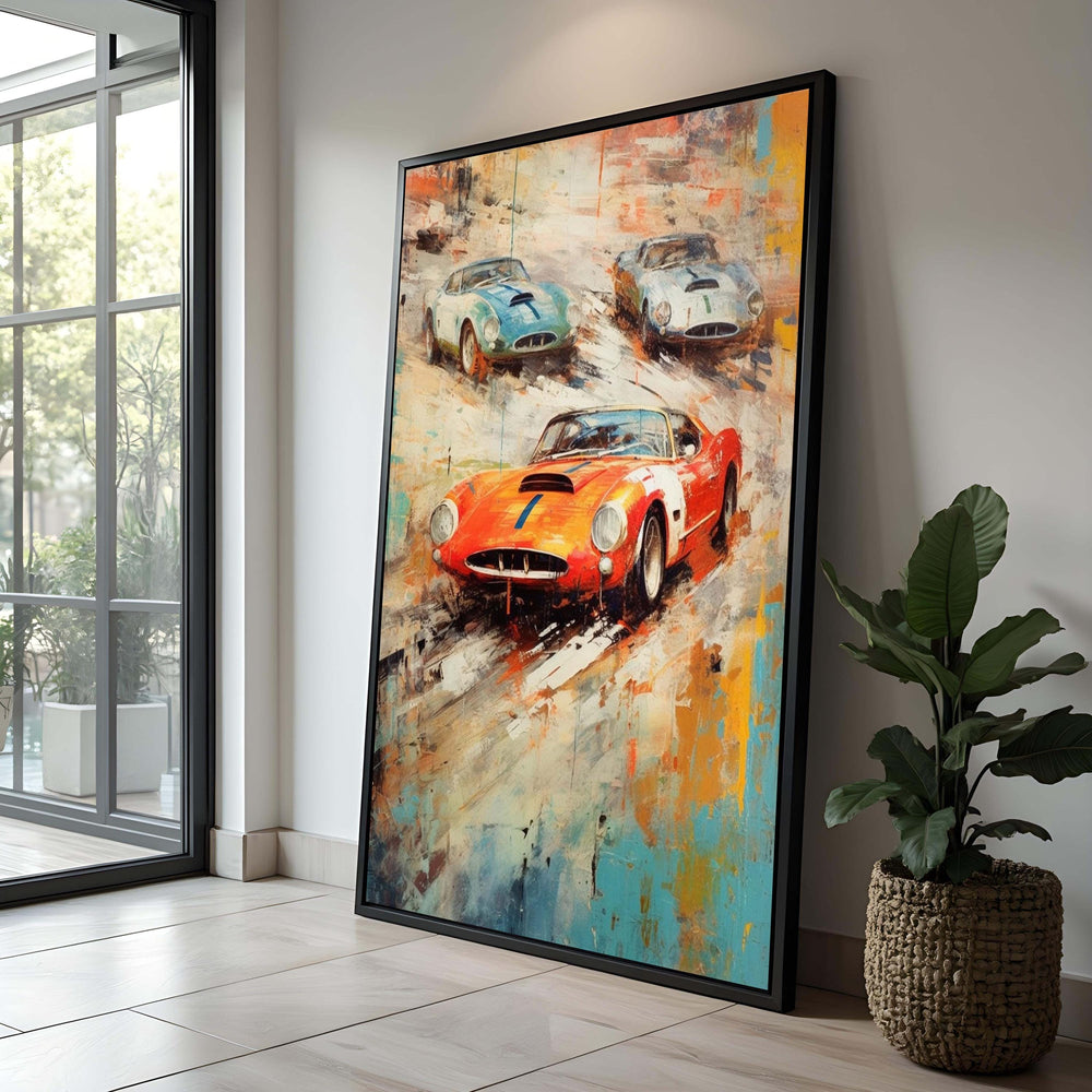 Vintage Race Car Canvas Print: Retro Sports Car Wall Art