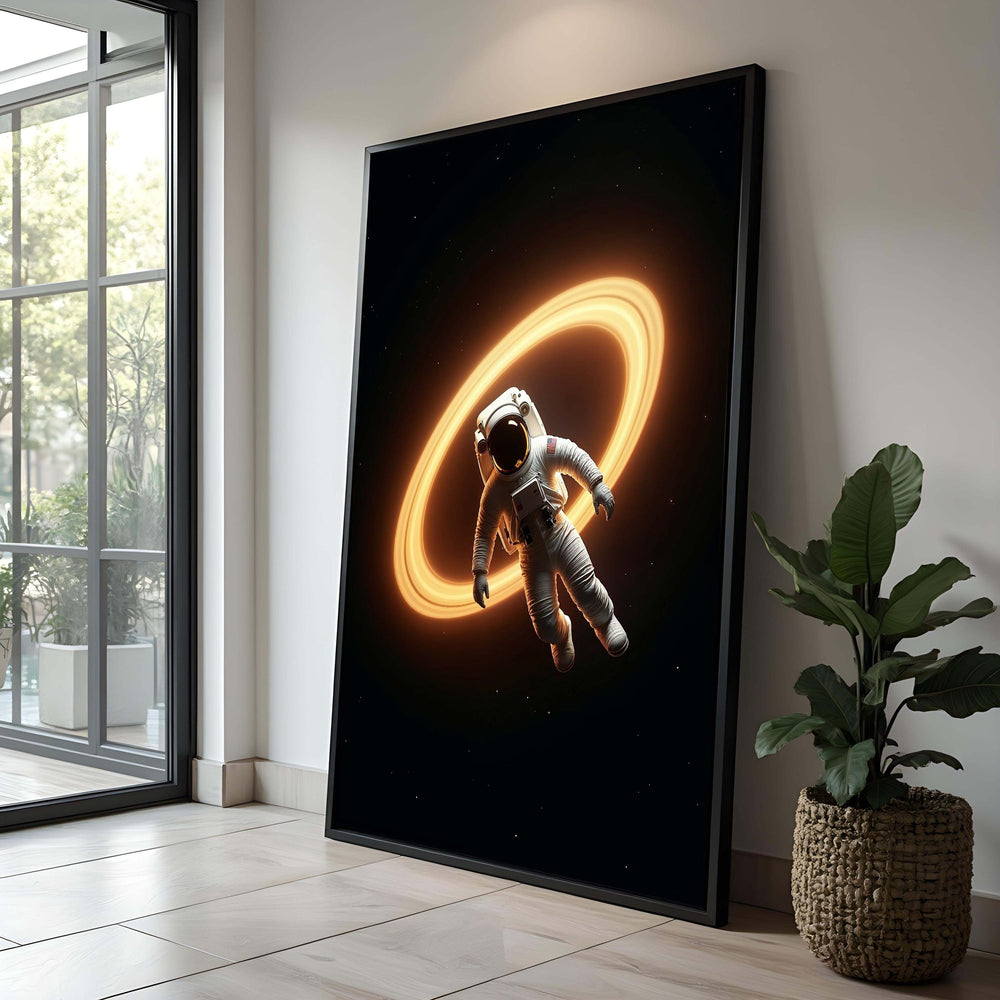 Astronaut Canvas Print: Glowing Ring, Sci-Fi Space Art