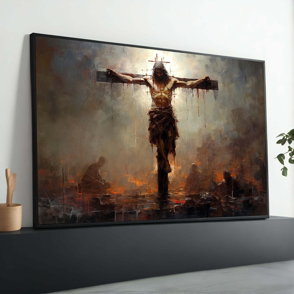 Crucifixion Canvas Print: Jesus on the Cross, Christian Wall Art