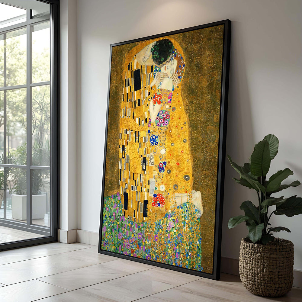 Klimt's The Kiss Canvas Print - Golden Romantic Art, Wedding Gift