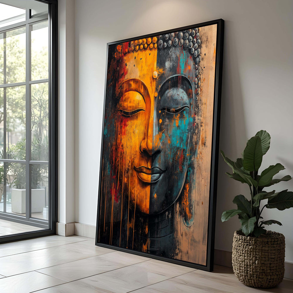 Colorful Buddha Canvas Art: Abstract Zen Meditation Decor