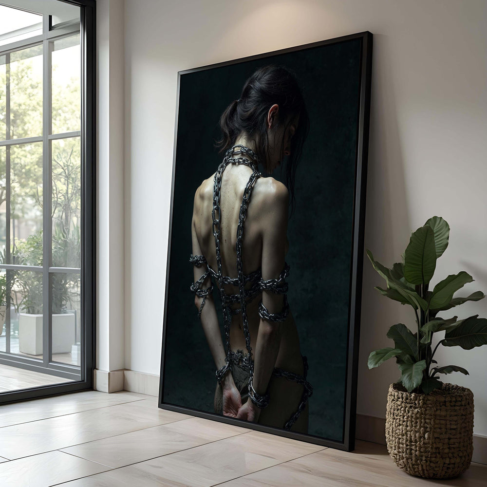 Erotic Woman Canvas Print: Dark Emotional Figurative Art